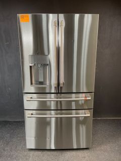GE Cafe 22.3 Cu Ft 35.75" Wide 4 Door Counter Depth French Door Refrigerator in Stainless - CXE22DP2PS1C