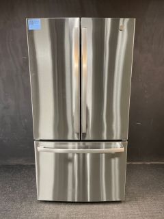 GE 36 In 21.9 cu Ft Counter Depth French Door Internal Disp Refrigerator in PrintProof Stainless - GWE22JYMFSC