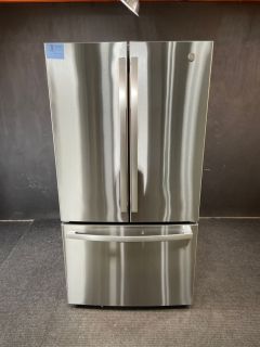 GE 36 In 21.9 cu Ft Counter Depth French Door Internal Disp Refrigerator in PrintProof Stainless - GWE22JYMFSC