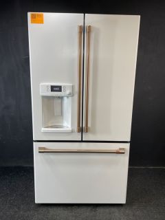 GE Cafe 22.1 Cu Ft 35.75" Wide Counter Depth French Door Refrigerator in White Matte - CYE22TP4MW2C