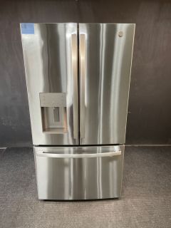 GE 36 Inch 20.6 Cu ft Counter Depth French Door with Dispenser in Print Resistant Stainless - GYE21JYMFSC