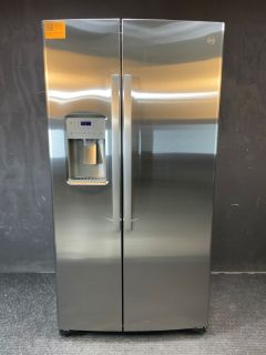 GE 21.8 Cu Ft 35.75" Wide Counter Depth Side by Side Refrigerator in PrintProof Stainless - GZS22IYNFS