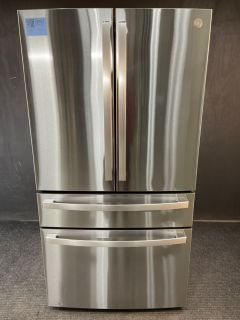 GE Profile 36 Inch 23.2 Cu Ft 4 Door French Door Refrigerator in Printproof Stainless - PJD23BYWFSC
