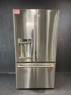 GE Cafe 22.1 Cu Ft 35.75" Wide Counter Depth French Door Refrigerator in Stainless - CYE22TP2MS1C