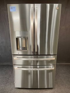 GE Profile 36 Inch 22.3 Cu Ft Counter Depth 4 Door French Door Refrigerator in Printproof Stainless - PXD22BYPFSC