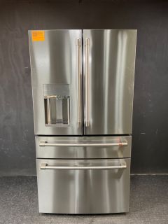 GE Cafe 22.3 Cu Ft 35.75" Wide 4 Door Counter Depth French Door Refrigerator in Stainless - CXE22DP2PS1C