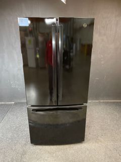 GE 19 cu ft French Door Counter Depth Non-Dispenser 33 inch Black - GWE19JGLBBC