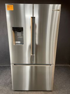 Bosch 100 Series 26 cu ft 35.75" Wide French Door with Dispenser in Stainless Steel - B36FD10ENS