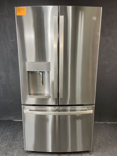 GE 36 Inch 22 Cu ft Counter Depth French Door with Dispenser in Print Resistant Stainless - GYE22GYNFSC