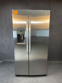 GE 25.3 Cu Ft 35.75" Wide Energy Star Side by Side Refrigerator in PrintProof Stainless - GSE25GYPFSC