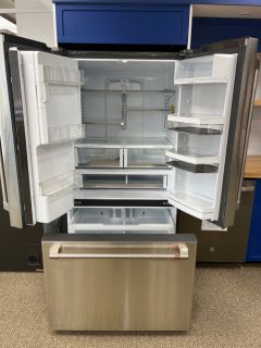GE Cafe 27.8 Cu Ft 35.75" Wide French Door Refrigerator with Hot Water Dispenser in Stainless - CFE28TP2MS1