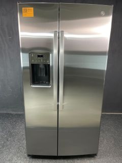 GE 25.3 Cu Ft 35.75" Wide Side by Side Refrigerator in PrintProof Stainless - GSS25GYPFS