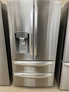 LG 36 Inch 28 Cu Ft 4 Door French Door Refrigerator with Dispenser in Stainless - LMXS28626S