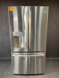 GE 27.7 Cu Ft 35.75" Wide French Door Refrigerator with Dispenser in Printproof Stainless - GFE28GYNFSC