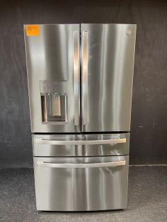 GE Profile 36 Inch 28 Cu Ft 4 Door French Door Refrigerator in Printproof Stainless - PVD28BYNFSC