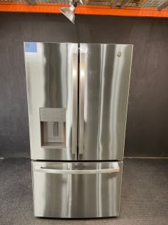 GE 36 Inch 20.6 Cu ft Counter Depth French Door with Dispenser in Print Resistant Stainless - GYE21JYMFSC