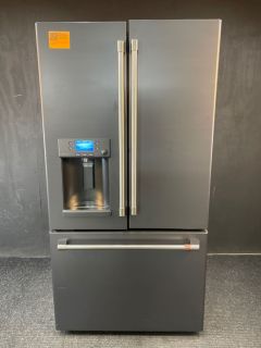 GE Cafe 27.8 Cu Ft 35.75" Wide French Door Refrigerator with Hot Water Dispenser in Black Matte - CFE28TP3MD1C