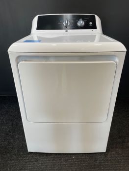 Secadora de gas GE de grado comercial de 6.2 pies cúbicos con controles superiores, color blanco - GTX52GASPWBC