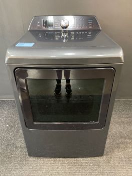 Secadora de gas GE Profile de 7.4 pies cúbicos con controles superiores y vapor, color gris diamante - PTD70GBPTDGC