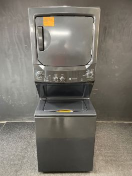 GE 3.8/5.9 Cubic Ft 27" wide Gas Stacked Washer/Dryer in Diamond Grey - GUD27GSPMDGC