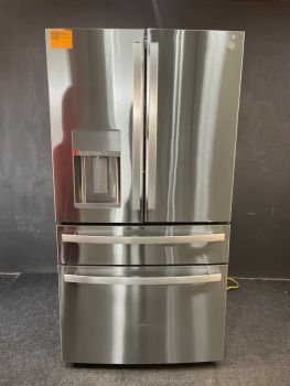 GE Profile 36 Inch 28 Cu Ft 4 Door French Door Refrigerator in Printproof Stainless - PVD28BYNFSC