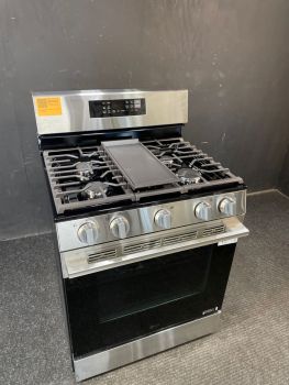 LG 30" Self Clean Gas Range with Convection and AirFry in Print Proof Stainless - LRGN6323YC