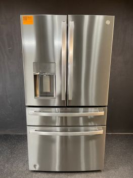 GE Profile 36 Inch 28 Cu Ft 4 Door French Door Refrigerator in Printproof Stainless - PVD28BYNFSC
