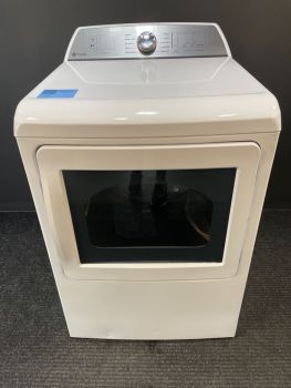 Secadora de gas GE Profile de 27 pulgadas y 7.4 pies cúbicos con control superior y sensor, color blanco - PTD60GBSRWSC