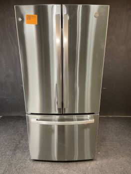 GE 25 Cu Ft French Door Non-Dispenser 33 inch Print Proof Stainless - GNE25JYKFS