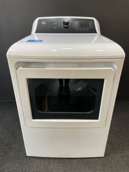 GE 27 Inch 7.4 Cu. Ft. Front Load Electric Dryer with Sensor in White - GTD58EBSVWS