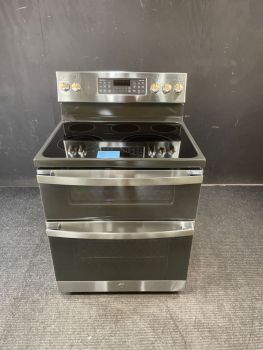 GE Electric Free Standing Smoth Top Steam Clean Double Oven Convection Range in Stainless - JBS86SPSSC