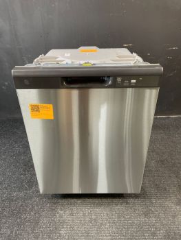 Lavavajillas GE de 24" de ancho con control frontal y 60 decibelios, de acero inoxidable - GDF450PSRSSC