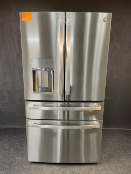 GE Profile 36 Inch 28 Cu Ft 4 Door French Door Refrigerator in Printproof Stainless - PVD28BYNFSC
