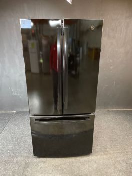 GE 19 cu ft French Door Counter Depth Non-Dispenser 33 inch Black - GWE19JGLBBC