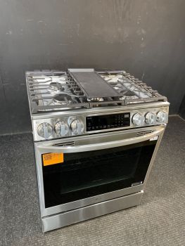 LG 30 inch Self Clean Gas Slide in Range with Convection in Stainless - LSGL6335FC