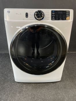 GE 28 Inch 7.8 Cu Ft Gas Front Control Dryer with Steam in White - GFD65GSSVWWC
