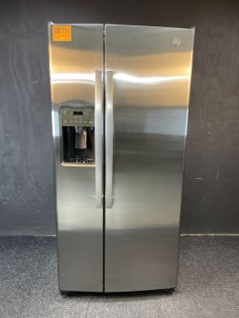 GE 23 Cu Ft 32.75" Wide Energy Star Side by Side Refrigerator in Stainless - GSE23GYPFSC