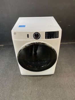 GE 28 Inch 7.8 Cu Ft Electric Front Control Dryer with Steam in White - GFD65ESSVWWC