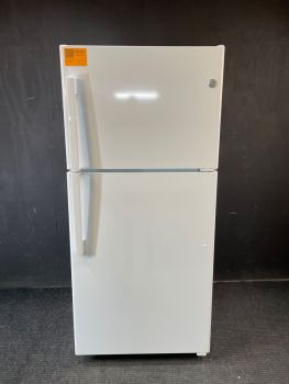 GE 30 inch Top Freezer Refrigerator 19 Cubic Ft. in White. Optional Icemaker IM4D available - GTS19KGNRWW