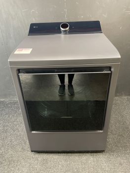 Secadora eléctrica LG de 27 pulgadas y 7.3 pies cúbicos con controles superiores, vapor y sensor, en color negro mate - DLEX8600BE