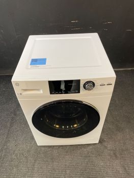 Lavadora de carga frontal GE de 2.4 pies cúbicos y 24 pulgadas de ancho con vapor, color blanco - GFW148SSMWWC