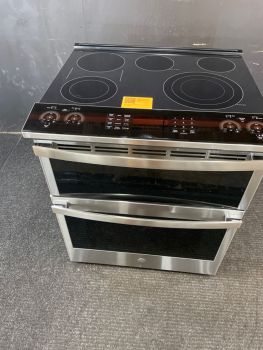 GE Profile 30 In Electric Smoothtop Slide In Range with Convection/airFry/Double Oven in PrintProof - PS960YPFSC