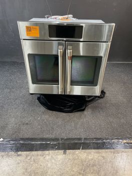 Horno empotrable individual GE Cafe de 76 cm (30") con puerta francesa inteligente, función de freidora de aire/convección, en acero inoxidable - CTS90FP2NS1C