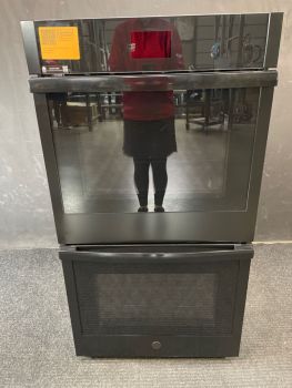 GE 27" Smart Double Wall Oven with Convection in Black - JKD5000DVBBC