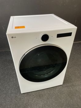 Secadora eléctrica LG de 27 pulgadas y 7.4 pies cúbicos con controles frontales inteligentes, vapor y sensor, color blanco - DLEX5500WC