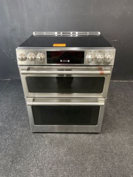 GE Cafe 30 inch Smart Double Oven Slide In Induction Range with AirFry/Convection in Stainless Steel - CHS950P2MS1C
