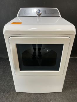 GE Profile 27 Inch 7.4 Cu Ft Top Control Electric Dryer with Sensor in White - PTD60EBSRWSC