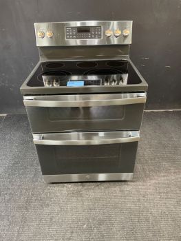 GE Electric Free Standing Smoth Top Steam Clean Double Oven Convection Range in Stainless - JBS86SPSSC