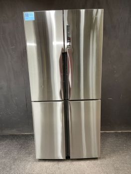 Haier 16.4 cu ft 33" Wide 4 Door French Door Refrigerator without Dispenser in Stainless - QHE16HYPFSC