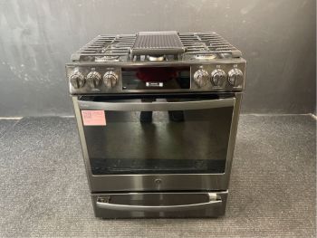 GE Profile 30" Gas Slide In Range with AirFry and Convection in PrintResistant Stainless - PGS930BPTSC